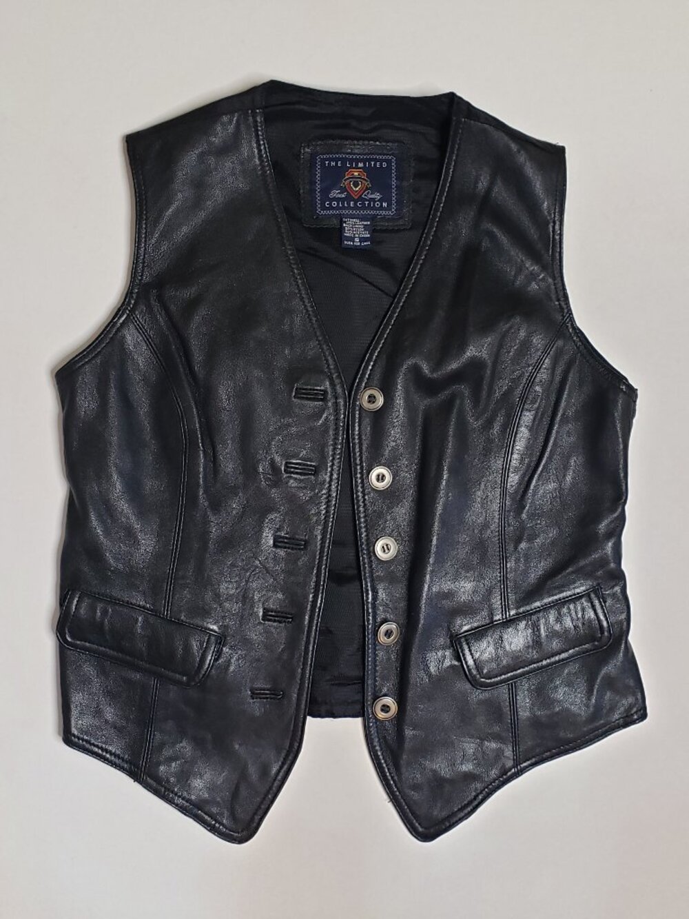 LIMITED‎ Women's Genuine Leather Vest Western Bohemian Rodeo Size S Black NWOT